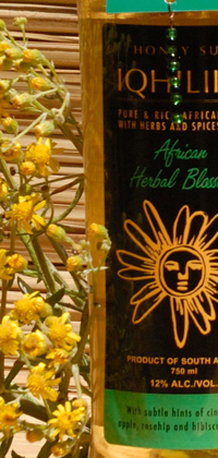 iQhilika African Herbal Blossom Mead 25.4oz bottle.